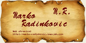 Marko Radinković vizit kartica